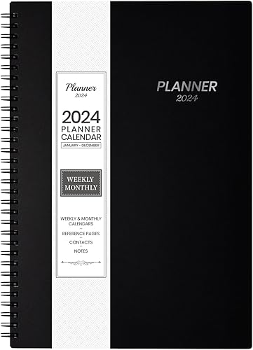 Miniatura 1 de Agenda semanal mensual 2024 en espiral, 12 meses, de enero a diciembre de 2024, planificador de oficina de 5.9 x 8.5 pulgadas, cubierta de