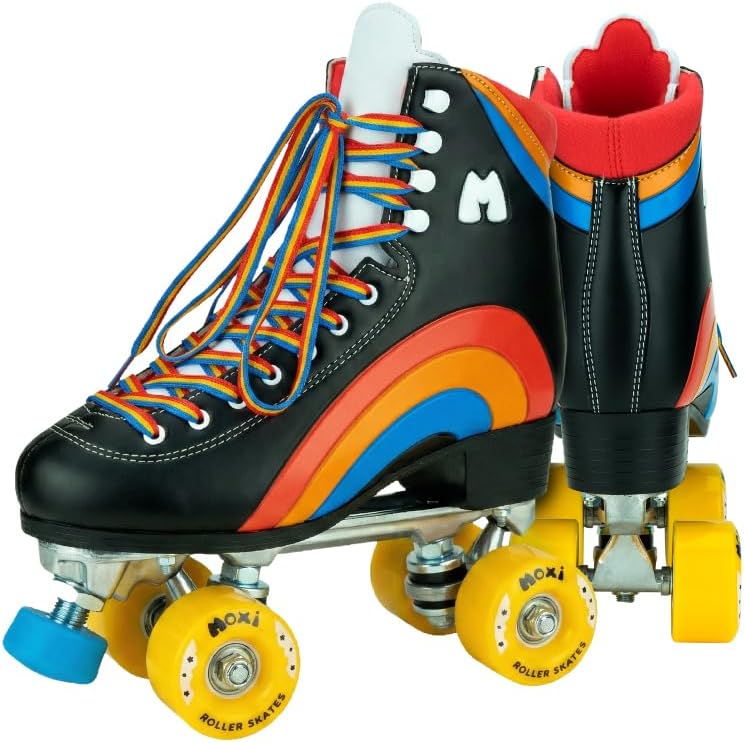 Moxi Rainbow Rider Roller Skates for Women - Beautiful, Durable, Supportive Rainbow Skates with Padded Lining, a Sturdy Plate, and Soft Outdoor Wheels