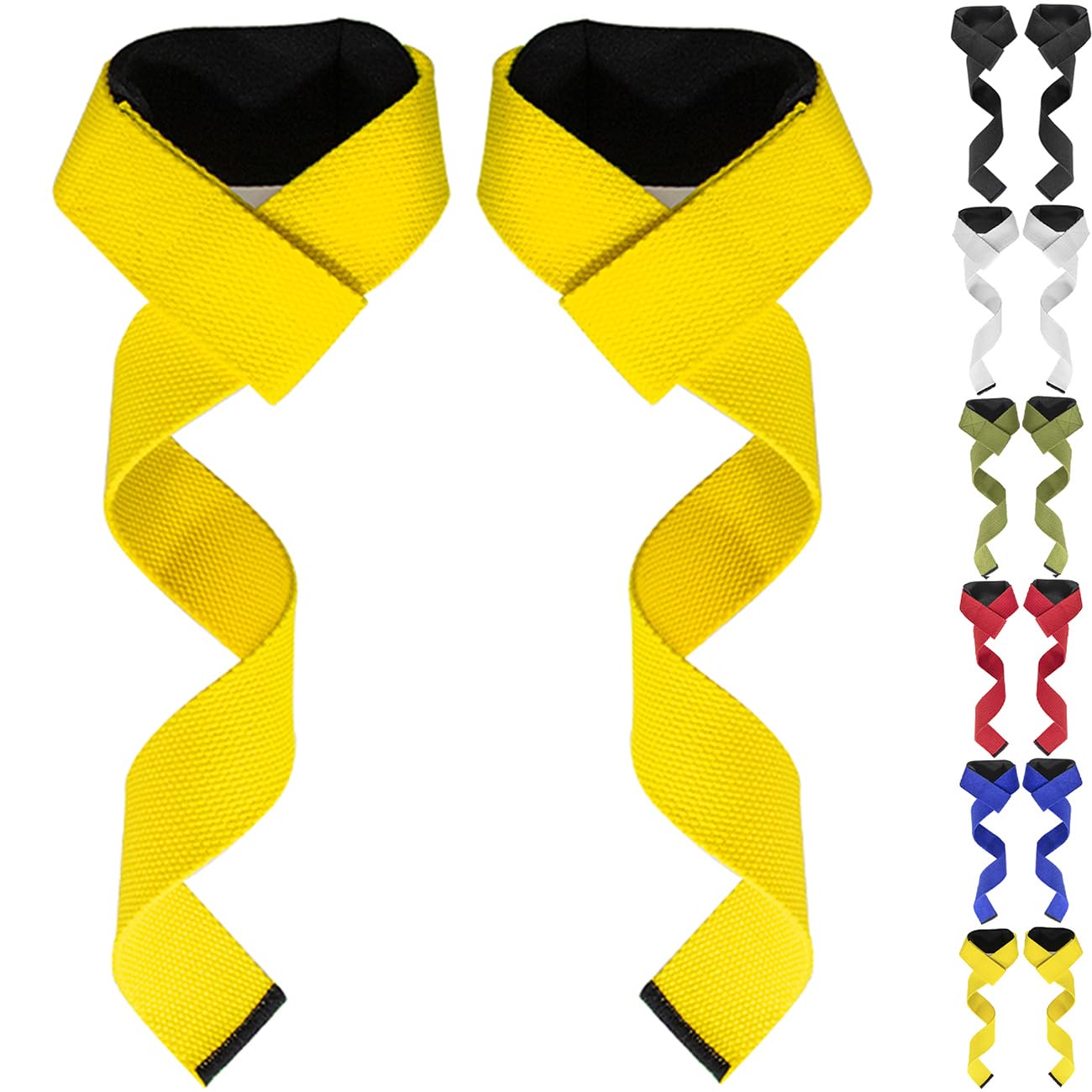 MOPHOEXII Lifting Straps?Padded Cotton Lifting Wrist Straps for Weight Lifting, Crossfit, Bodybuilding, Powerlifting and deadlifting - 25” Wrist Straps (Pair)- Padded Neoprene Gym Straps
