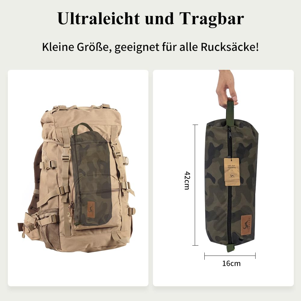 TOMOUNT Lit de camp ultra léger 190 x 70 cm en aluminium - Chaise de camping compacte facile à construire - Lit de camping résistant pour tente, randonnée en plein air, voyage, plage - Vert camouflage