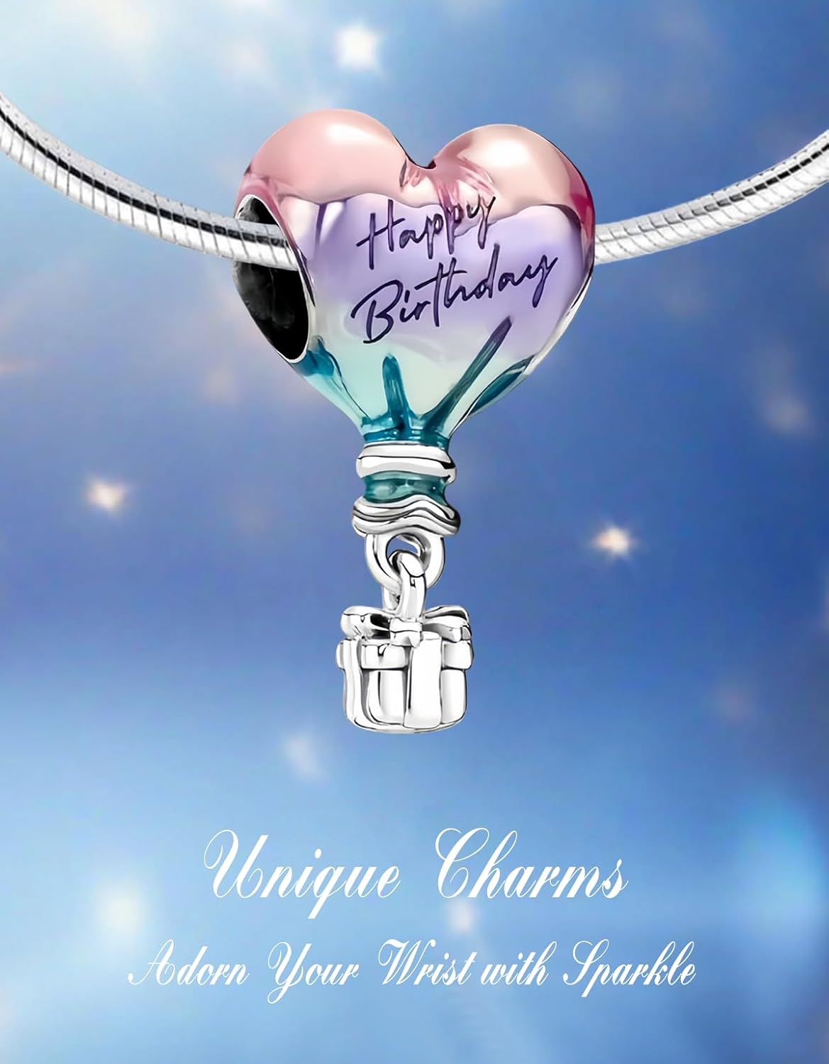 925 Sterling Silver Bead Charm Love Heart Family Charms Fit for Pandora Bracelets and Necklaces Christmas Dangle Pendant for Women Jewelry, Valentine's Day Birthday Gift - Image 2