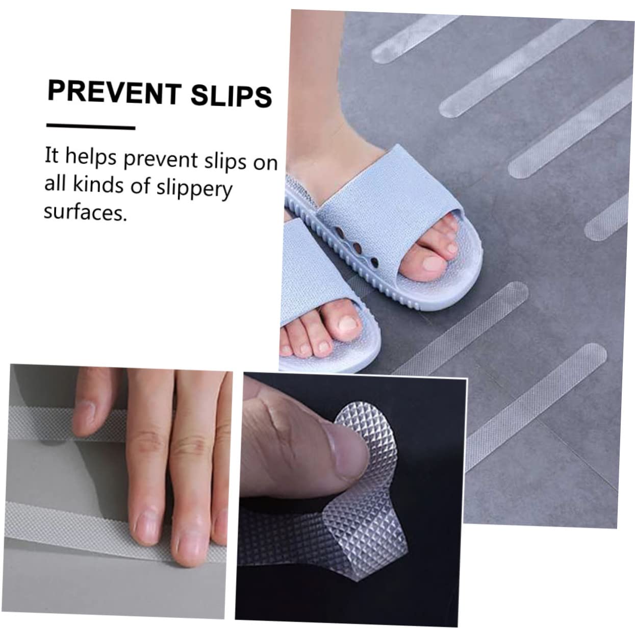 48piezas Tiras Antideslizantes Transparentes para Baño y Bañera Adhesivos De Seguridad para Ducha Material Peva Fáciles De Instalar y Retirar Previene Resbalones Cocina Piscina