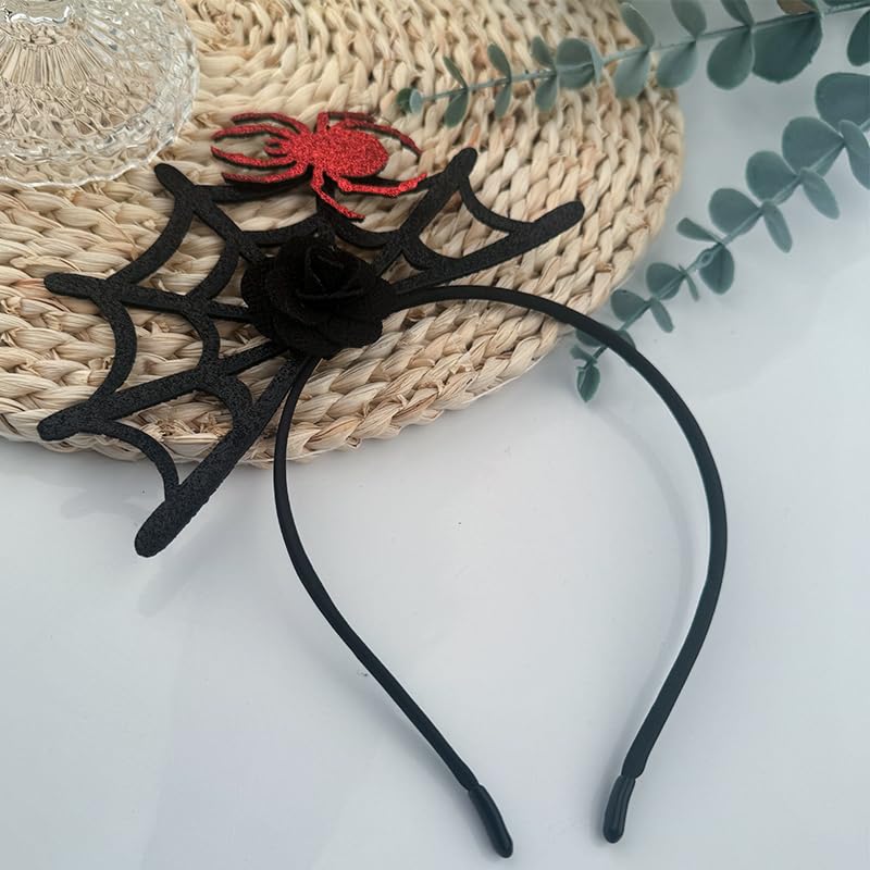 Guqqeuc Spider Headband Black Spider Web Headband for Women Spiders Hairband Cosplay Spider Halloween Costume for Women Spider Halloween Hair Accessories Spiderweb Headbands for Party - Image 3