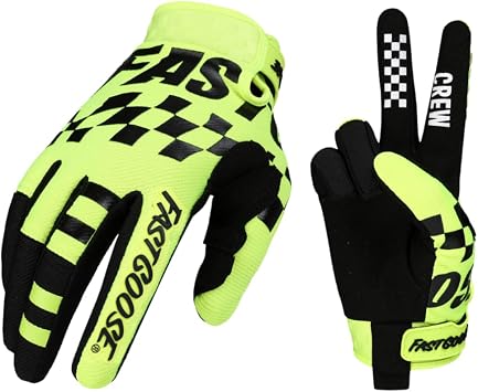Checkered Full Finger Cycling Gloves Breathable & Anti-Slip Outdoor Sports Gloves for Off-Road Motorcycle,Motocross,Dirt Bike,ATV, BMX, MTB Racing Hiking Men Women