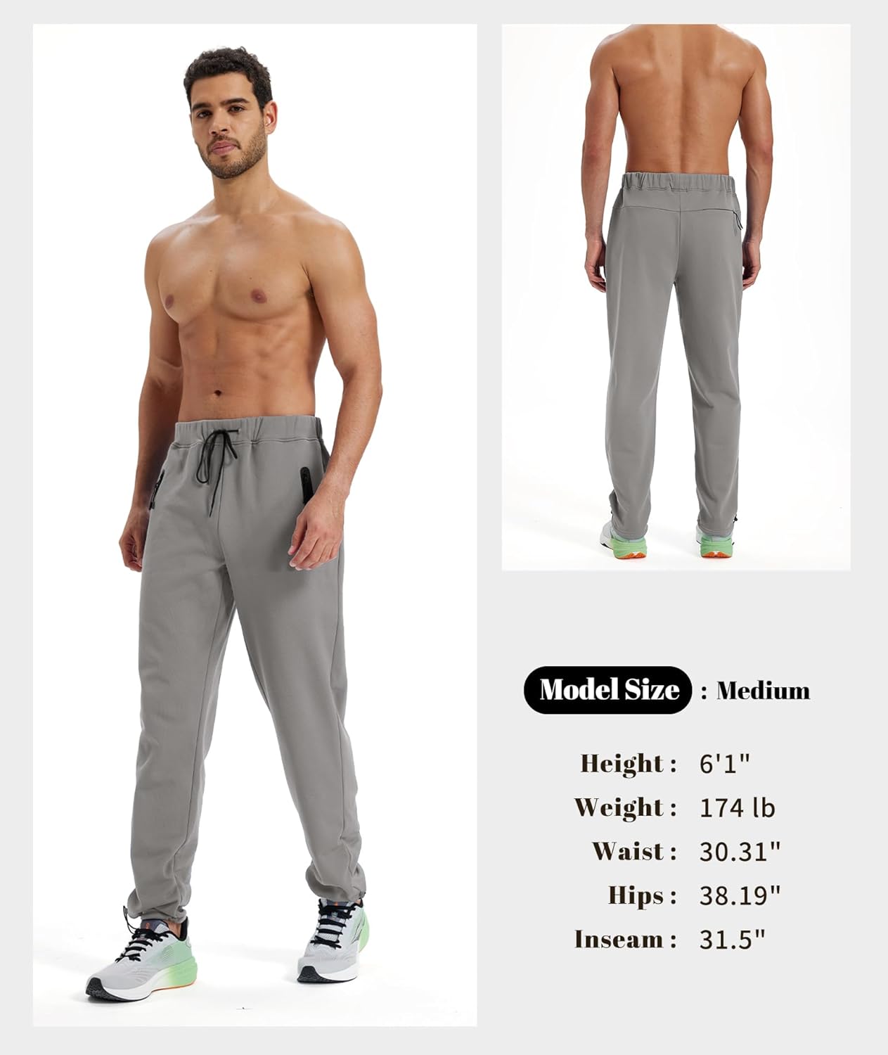 ZITY Mens Fleece Joggers Warm Winter Sweatpants with Zipper Pockets Workout Running Athletic Pants - Image 6