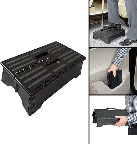 Miniatura 8 de Taburete plegable Wtsup, taburete de un solo paso, taburete plegable para adultos y niños, de 3.9in de altura, ligero, práctico taburete de