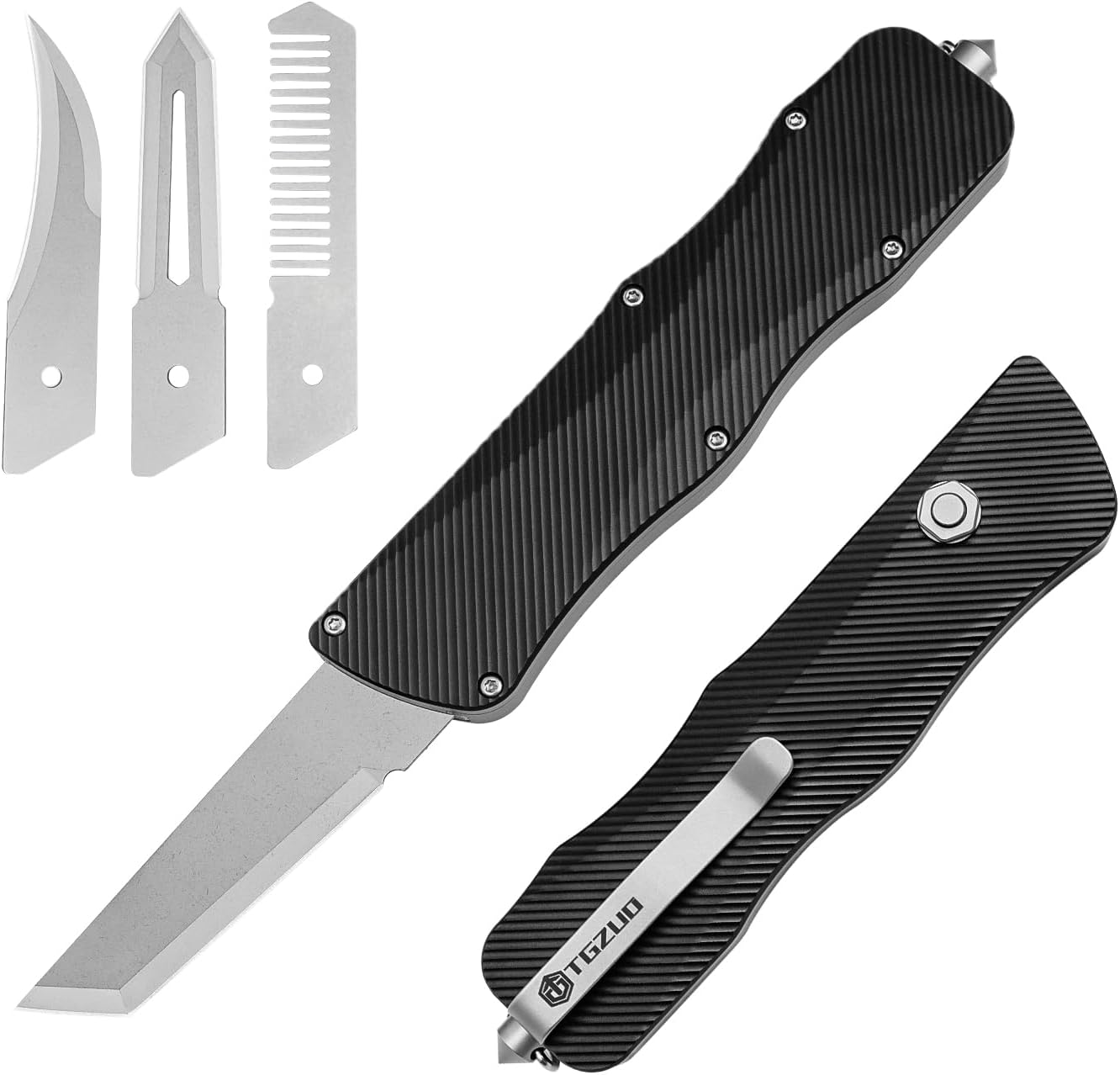 Aluminium Alloy Utility Knife Box Cutter, Folding Edc Pocket Knife with 4Pcs Different Blades, Ideal Gifts for Men Women