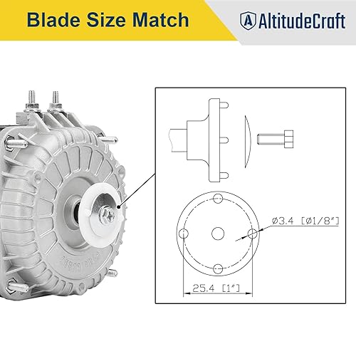 Miniatura 6 de AltitudeCraft Motor de ventilador de condensador YZF18-25, motor de ventilador de CA de 120V 60Hz 1.01A 18W, motor de poste sombreado reemplaza