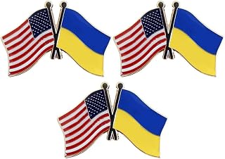3pcs American US Flag Lapel Pins Brooch Pin United States of America USA Ukrainian Lapel Pins Patriotic Souvenir Badge Pins For Memorial Veteran Day Patriotic Party