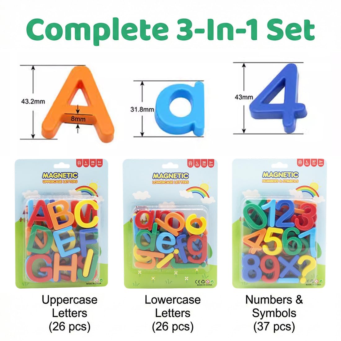 89 Piezas Letras Magnéticas para Niños de Madera Letras magneticas niños, Juego Educativo Montessori, Ideal para Aprender a Leer y Escribir de Forma Divertida, Segura y Creativa Incluye acentos — view 2