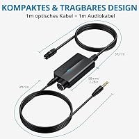 AUTOUTLET DAC Konverter 192kHz Digitális Analóg Audio Átalakító Hangerőszabályzóval SPDIF Toslink 3.5mm Jack Fejhallgató TV Játék 7