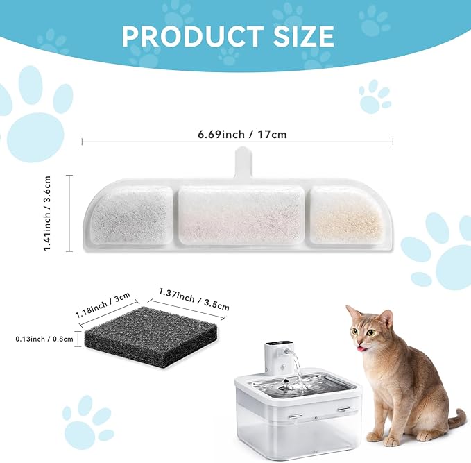 Filtros de Repuesto para Fuente de Agua para Gatos Veniassy 24+24 miniatura 7