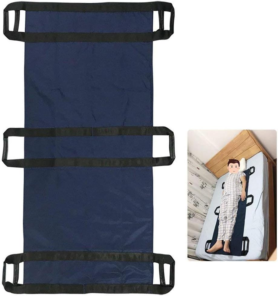 HGLYFL Patient Lift Stair Slide Board Transfer Emergency Evacuation Chair Wheelchair Belt Safety Medical Lifting Sling Sliding Transferring Disc (Blue- 6 Handles)