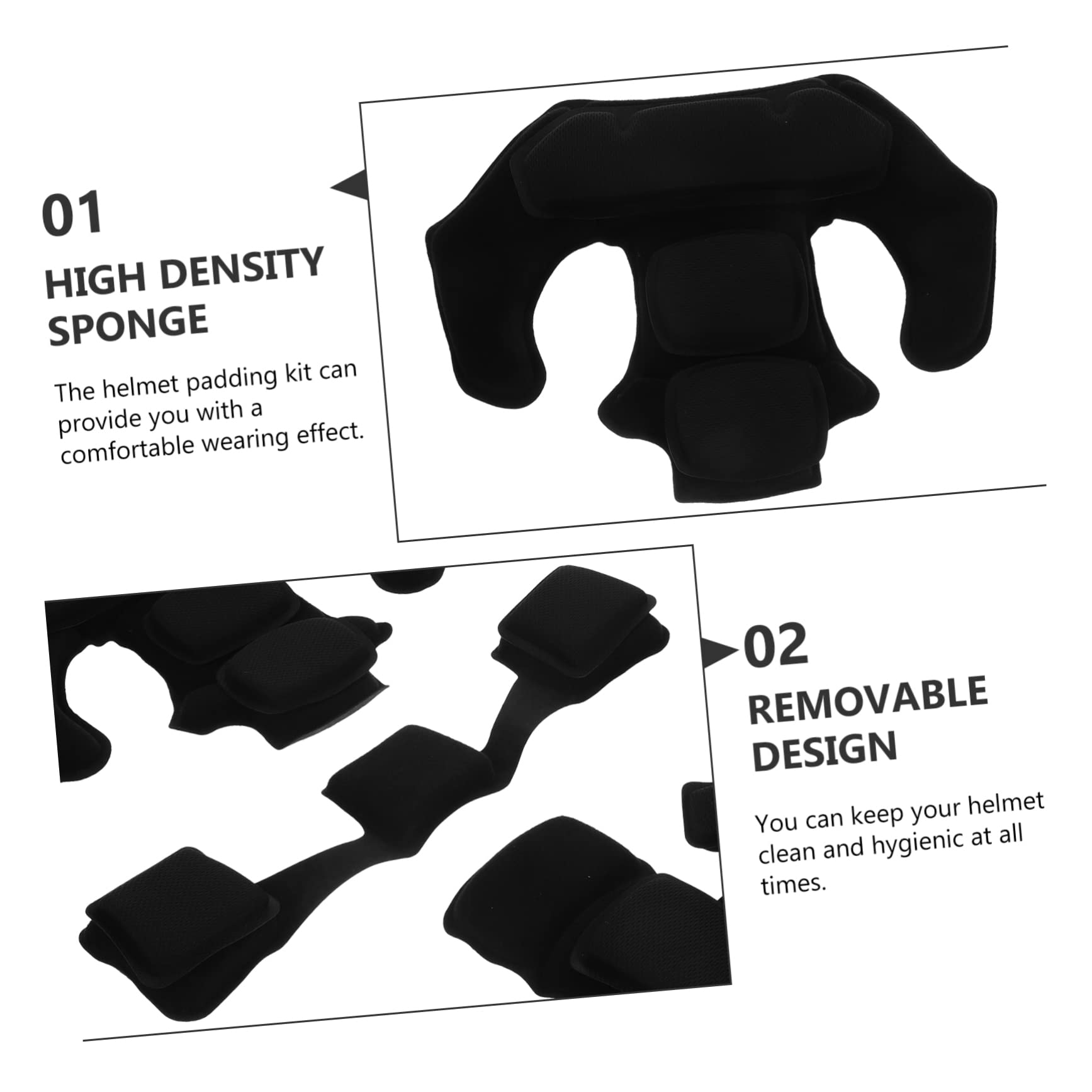 Toddmomy 2juegos Almohadillas Internas para Cascos De Seguridad Acolchado De Adaptable Diferentes Formas Cabeza para Patinaje Bicicleta y Motociclismo Fácil De Limpiar y Reemplazar