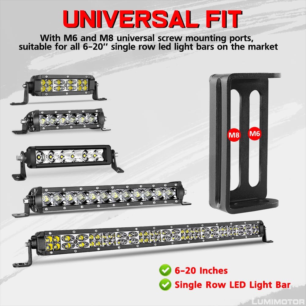 6-30 Inch Single/Double Row LED Light Bar Front Hidden Behind Grille Mount Brackets for Truck Ram1500 F150 Ranger Tocama Tundura Silverado