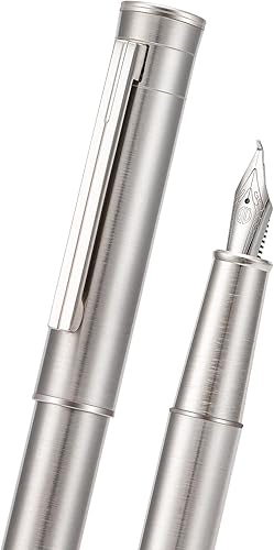 Miniatura 152 de Hongdian Black Forest - Pluma estilográfica de punta media, diseño clásico con convertidor y estuche de metal Negro -,Azul,Latón,Fibra de