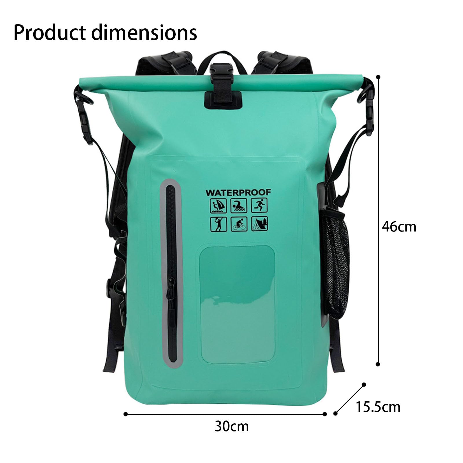 Mochila seca de 25 litros para hombres y mujeres, ligera para viajes, kayak, camping, bolsa seca flotante