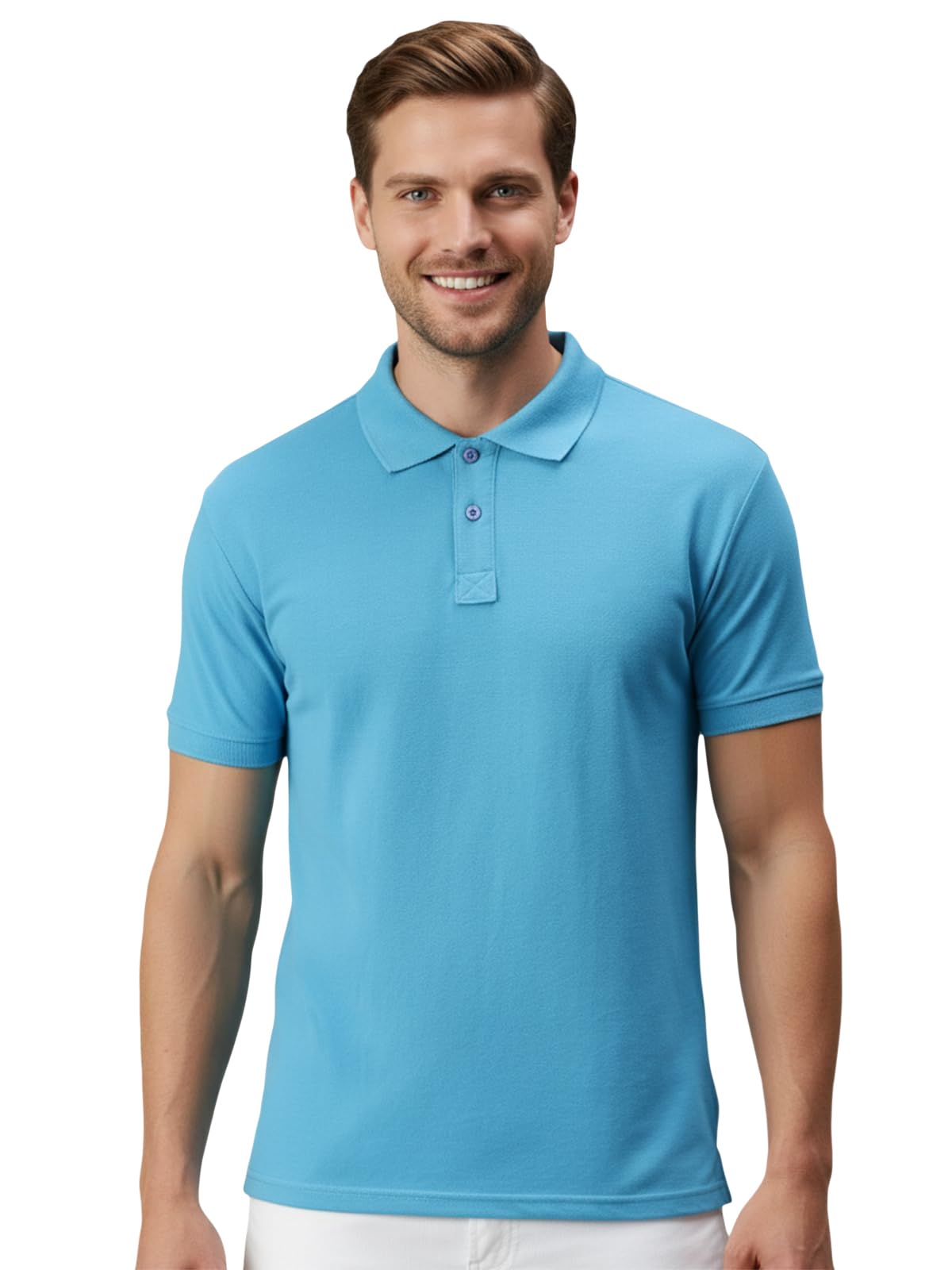 lux cozi Men's Cotton Solid Polo Tshirt | Collar Tshirts | Half Sleeves | Stylish & Premium All Day Wear | Pack of 1 Regular Fit-picture-0