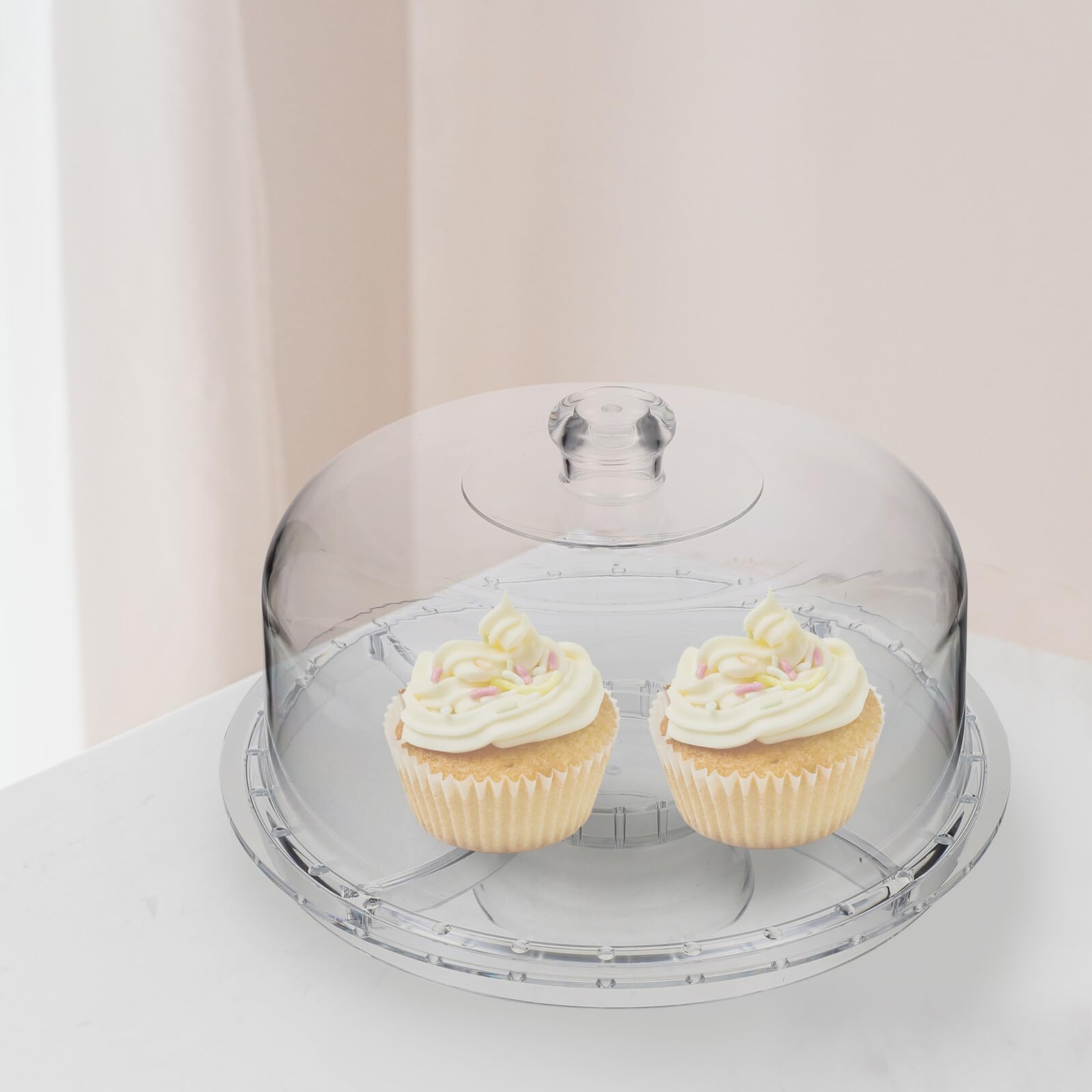 IMIKEYA Acryl Kuchenplatte Groß Transparent mit Rundhaube 6-in-1