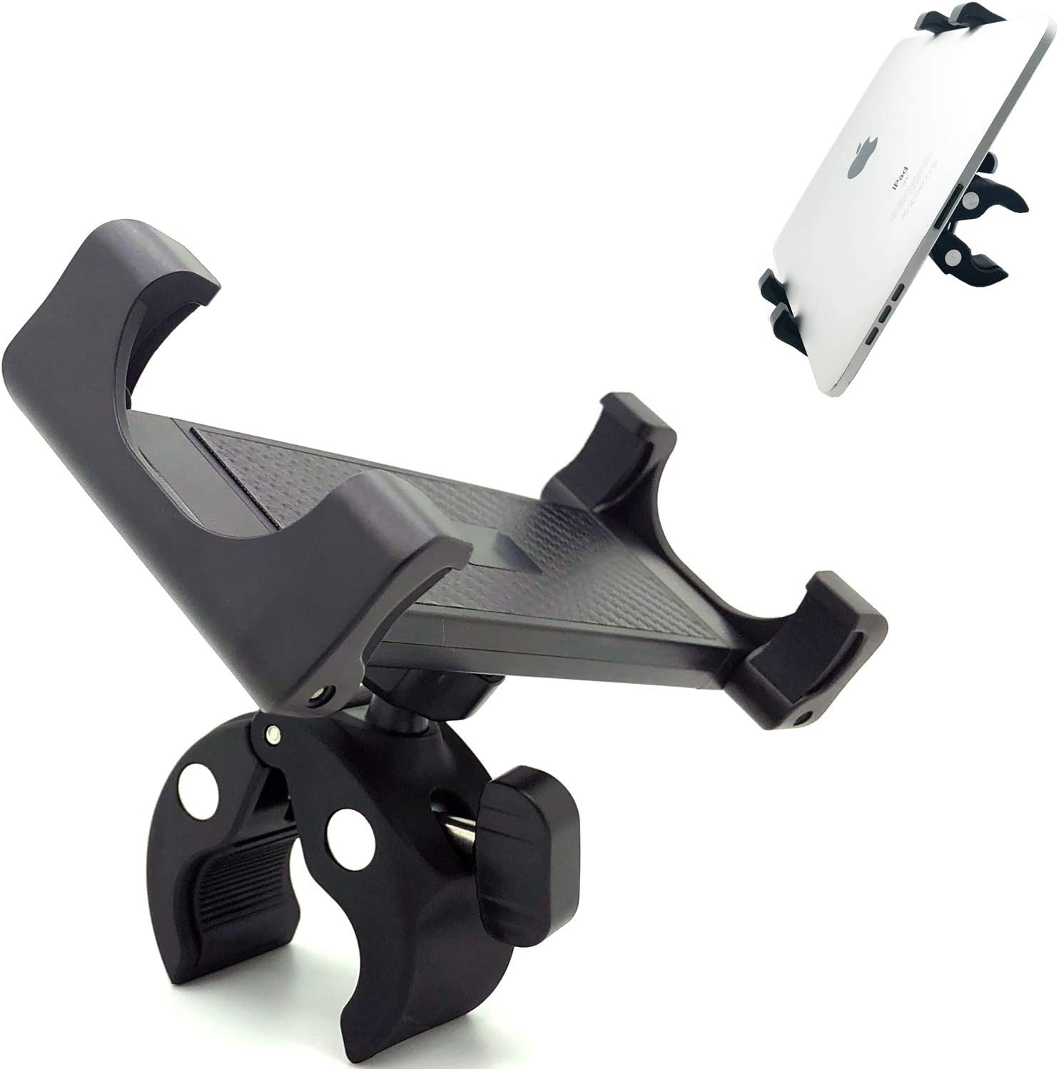 Accessory Basics Universal Tablet/Smartphone 3 in 1 Metal Base CounterTop Table DoorDash Postmate Grubhub Uber Eats Mount Stand for 6 to 13" Screen Tablets and Smartphones