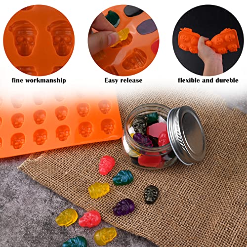 Sakolla Gummy Skull Silicone Candy Molds, 2 Pack 36 Cavity Non-Stick Mini Halloween Chocolate Molds For Gummies, Candy, Jelly, Ice Cube, Dog Treats #TOP3