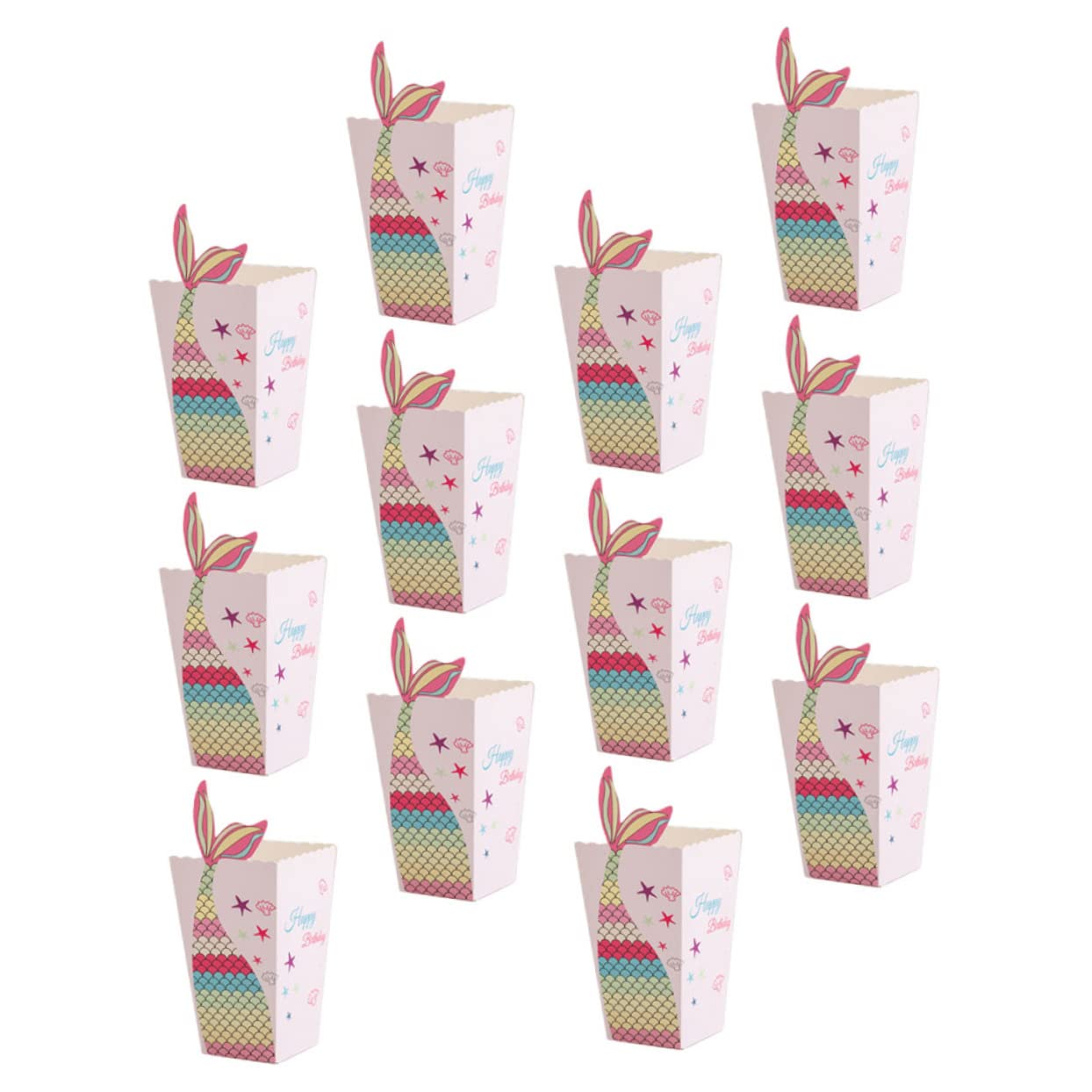 Cabilock French Fries Wrapping Boxes 12pcs Paper Popcorn Boxes Movie Night Supplies for Party