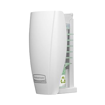 Rubbermaid Commercial Products TCell Automatic Odor-Controlling Air Freshener Dispenser White Easy to Install Battery Free for Restrooms in Restaurants/Hotels/Schools/Airports/Offices
