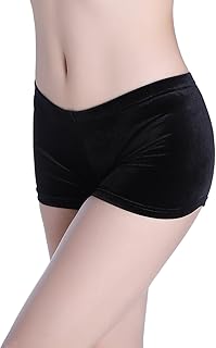 Varsany Plain Gymnastics Dance Wear Shorts - Leotard Black Hipster Velvet - Stretchy, Breathable Black Dancing Shorts for Girls Size 3-14 Years