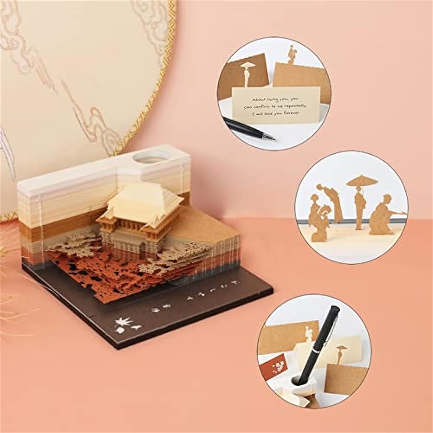Note autoadesive Blocco note 3D Blocco note del Tempio Kiyomizu, 150 fogli Blocco note Carta artistica Blocco note 3D, Blocchi note for bambini/amante/amici/moglie/regali for studenti (Viola) (Color
