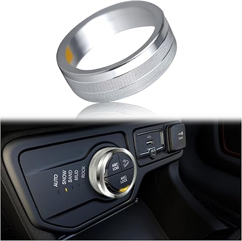 Miniatura 7 de KEEGTBOX Cubierta de botón de la perilla del interruptor de control de la consola central 4WD, compatible con Jeep Renegade Cherokee Compass SUV