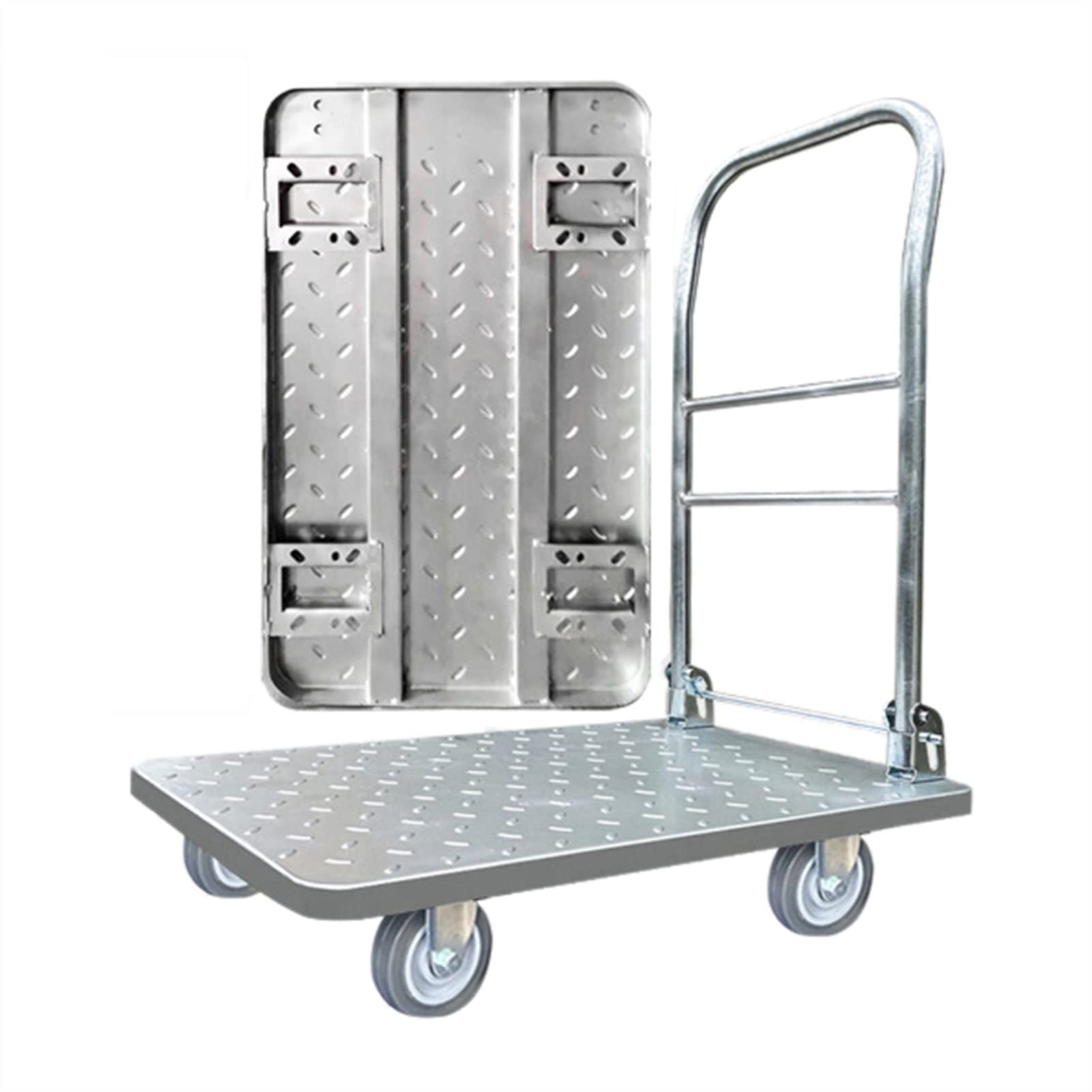 Carrello Pieghevole Con Piattaforma, Capacità 907 Kg, 91,4 X 61 Cm, Ruote Girevoli 360°, Acciaio Robusto, Nuova Versione