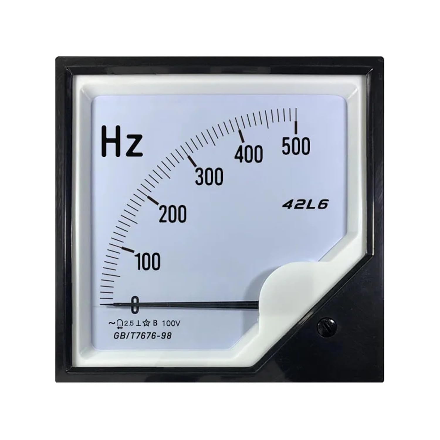 Pointer Type 42L6 Frequency Voltmeter 45-55HZ AC 100V 220V 380V 500Hz -9000Hz 1Pcs(45-55HZ AC 100V)