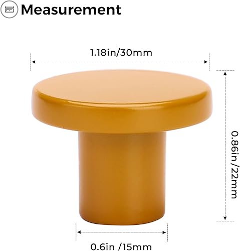 Miniatura 17 de Ravinte Paquete de 30 pomos de color negro mate para armarios de cocina, pomos redondos para cajones de cómodas, tiradores para cajones o puertas