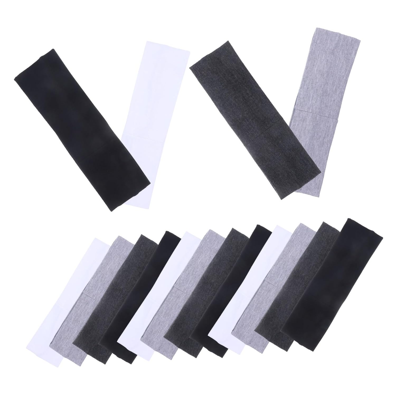Mikinona 16pcs Elastic Sports Headbands for Women Wide Hair Bands for Yoga Gym and Outdoor Activities Non- Comfortable and Versatile Fitness Accessories and Light Grey