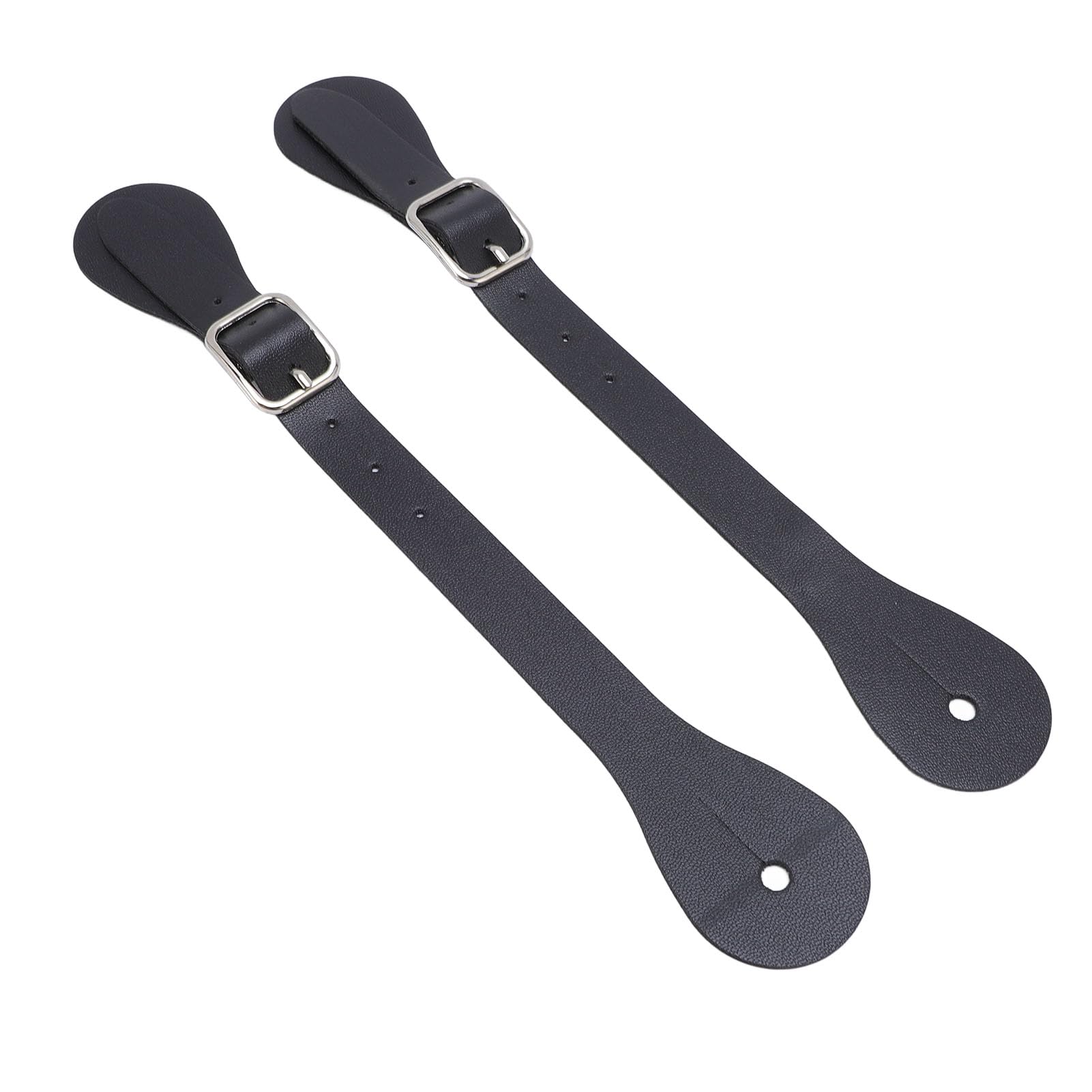 Ymiko Synthetic Leather Spur Straps Adjustable Cowboy Holder for Equestrian (Black)
