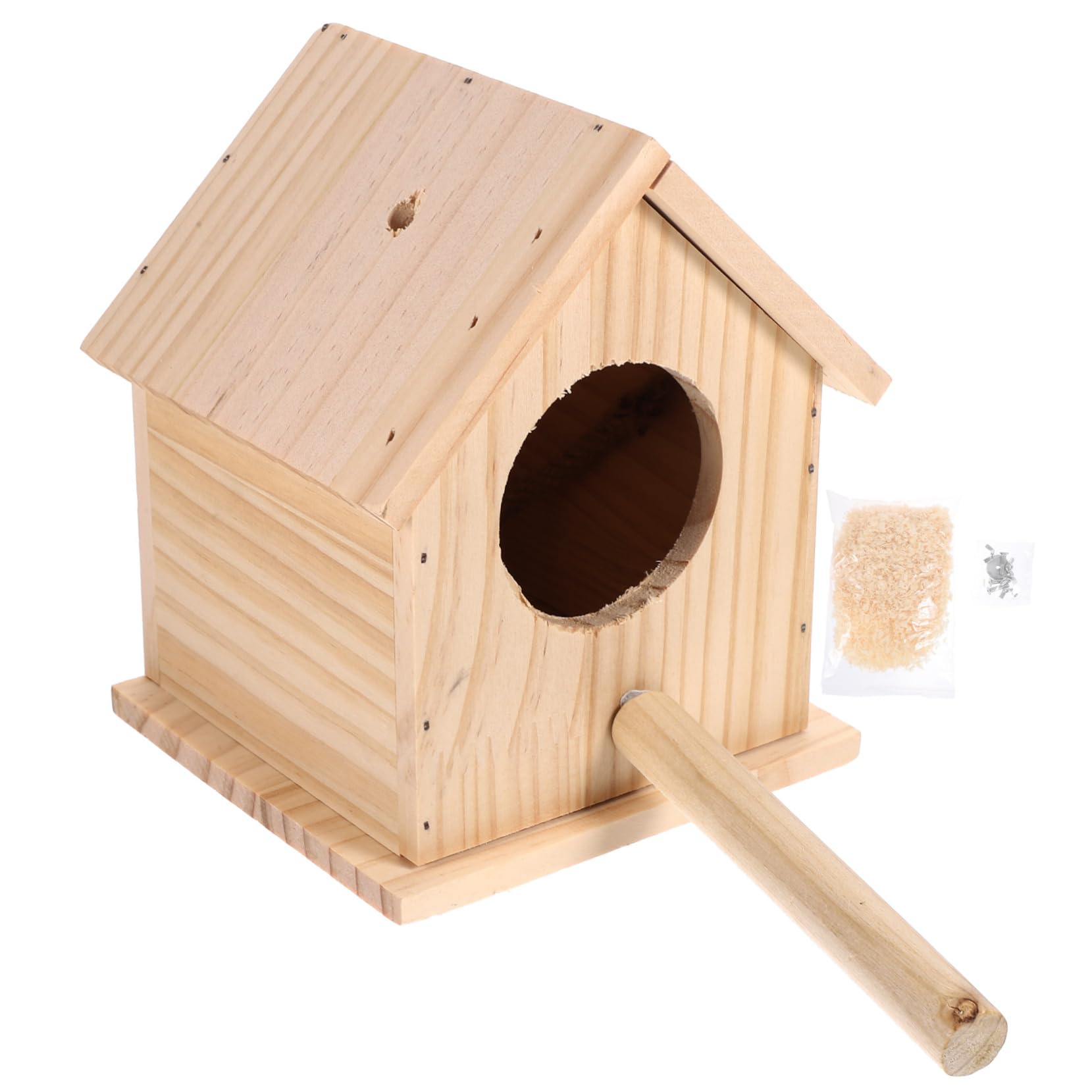 Nid d'oiseau en bois tressé à la main et boule d'herbe naturelle de haute qualité