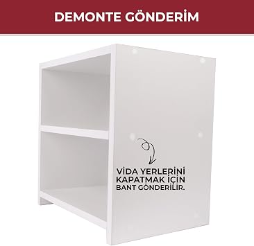 PIKAS 2 Raflı Çok Amaçlı Beyaz Komodin – Modern Tasarım, Kompakt Yan Sehpa ve Raf Ünitesi