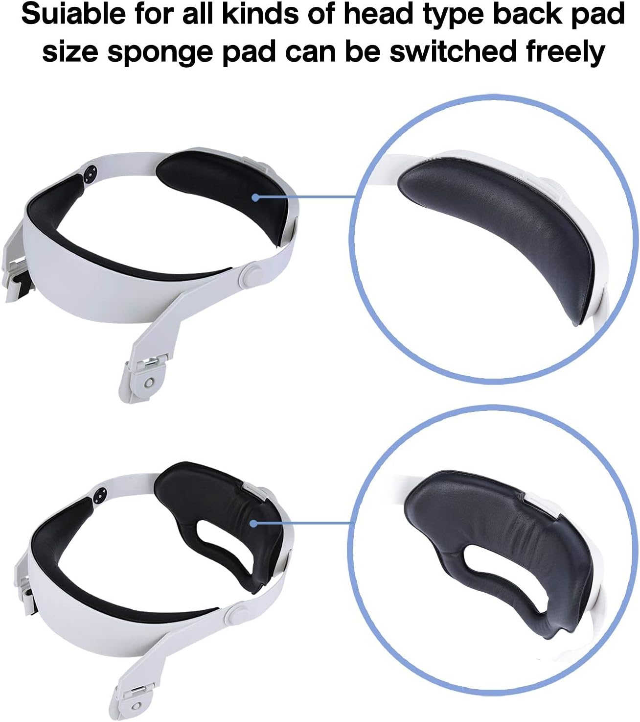 iovroigo Upgrade Adjustable Halo Head Strap, Suitable for Oculus Quest 2 VR Head Straps Increase Supporting Force and Improve Comfort-Virtual Reality Accessories