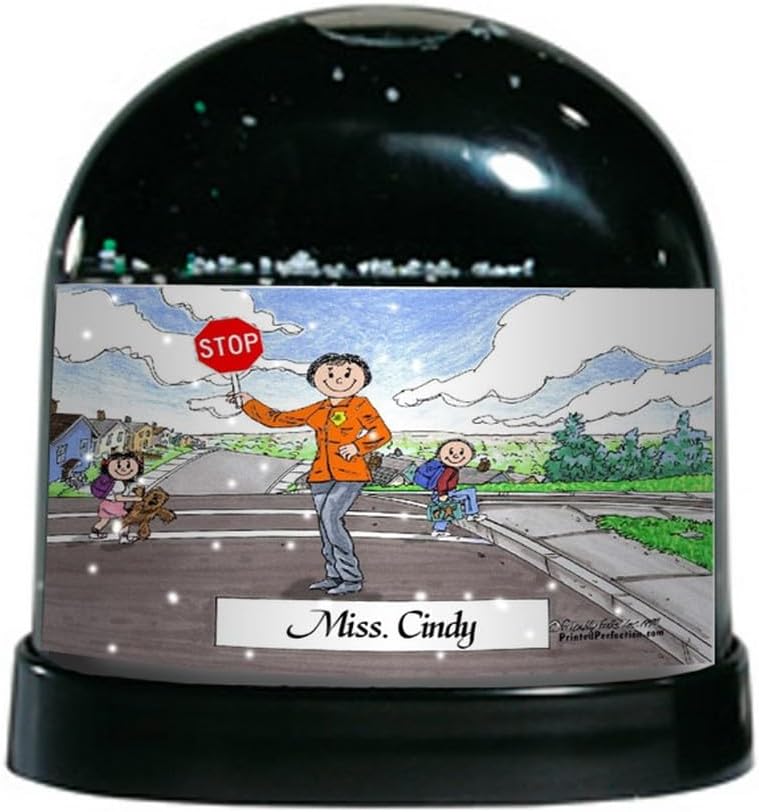 PrintedPerfection.com Personalized Crossing Guard - Female Snow Globe Gift