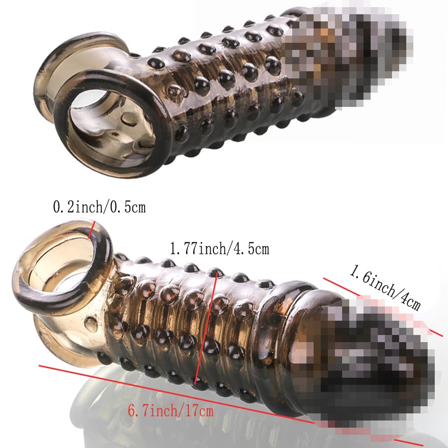 ペニスサックペニスリング コックリング 外部56粒子 内部の柔らかいとげ シリコン製… - 画像3