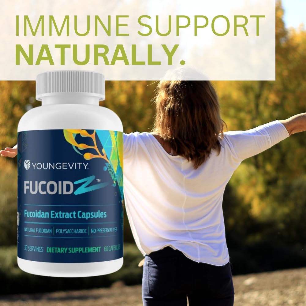 Youngevity FucoidZ - Pure Organic Maritech Fucoidan Extract & Cofactors (Vitamin C, Zinc, Elderberry + Botanical Blend) - Immune Support - Super Antioxidant - 60 Capsules