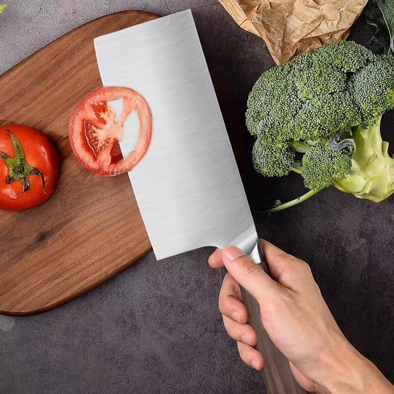 Meat Cleaver,Cleaver Knife 7 Inch Stainless Steel Kitchen Knives For Home Use Sharp Bone Cutting And Slicing Knives, LAMAJIGA5844