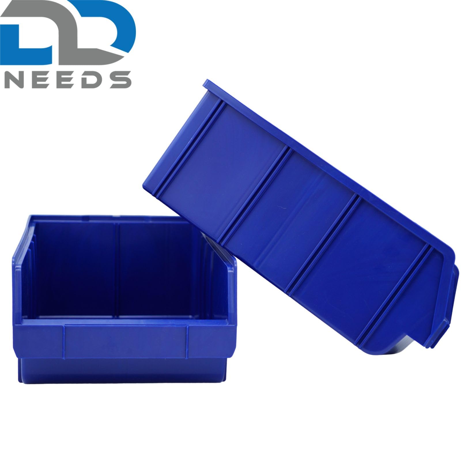 D2D | 15 Stück Sichtbox Größe (L/B/H): 489 x 304 x 185 mm, Polypropylen (PP) - B01 - Farbe: Blau - Stapelbares Schubfach Lagerbox