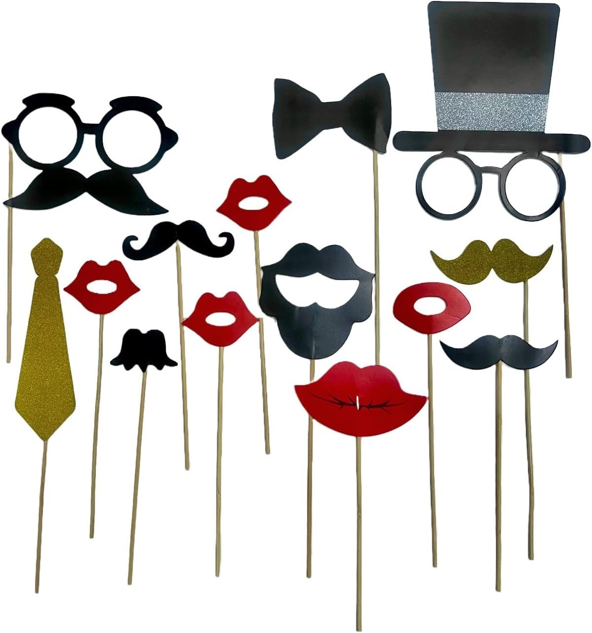 Boxwoods14 PCS Of Photo Booth Props For Birthday Party And Valentines Day
