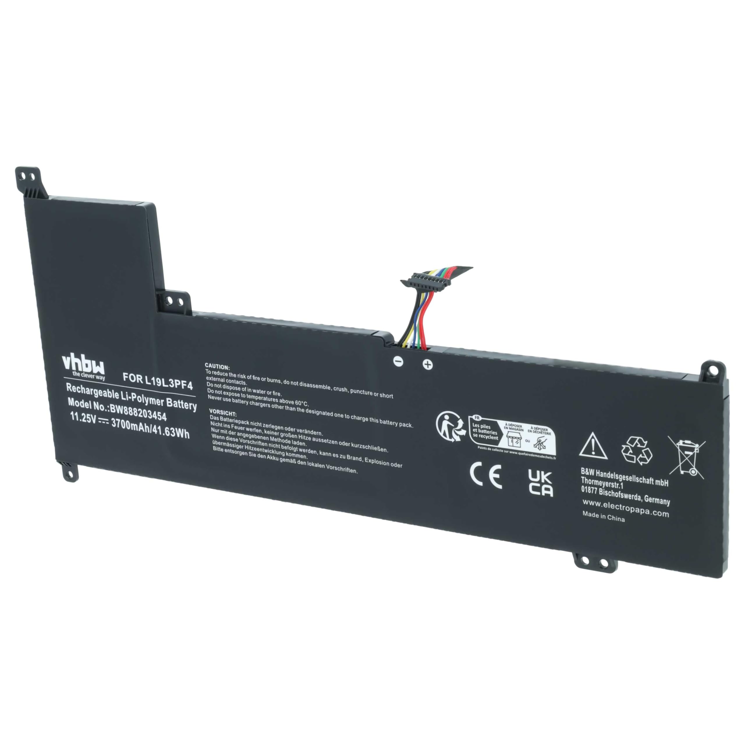 vhbw batteria compatibile con Lenovo V17-IIL (82GX) notebook (3700mAh, 11,25V, Li-Poly)