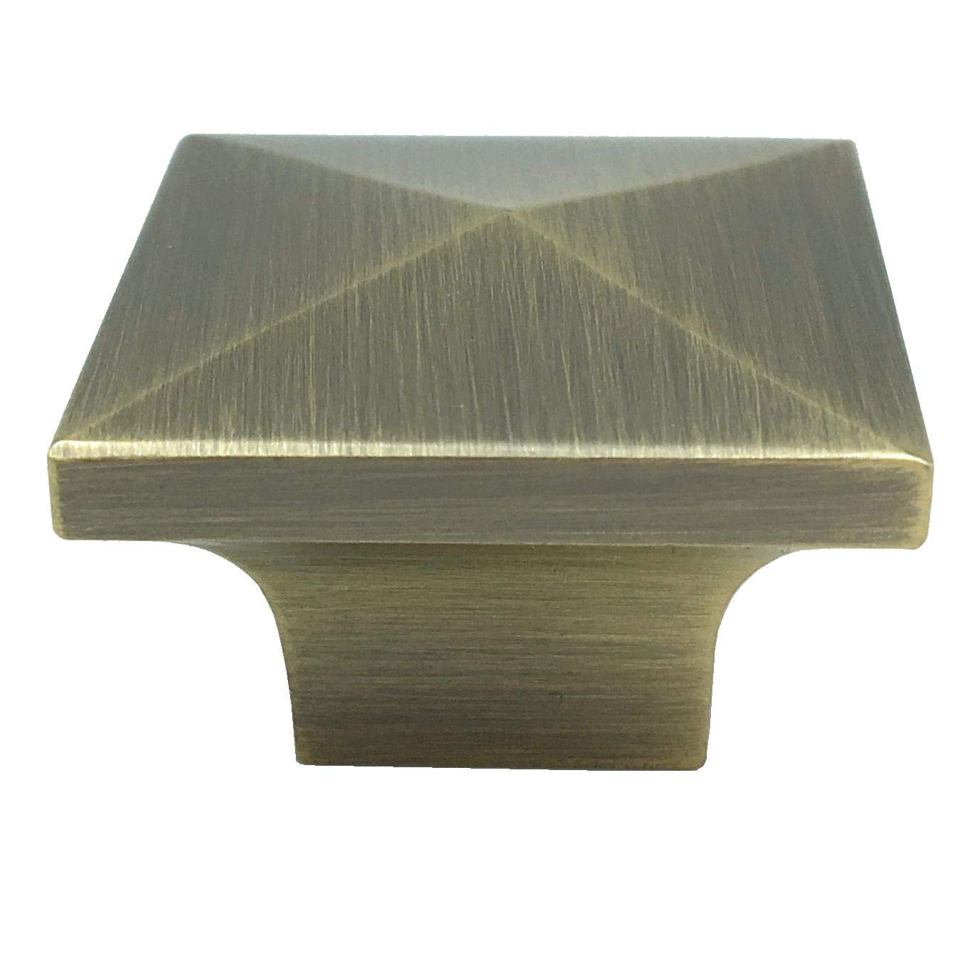 Bouton carré de tiroir en bronze brossé de 31 mm pour meuble