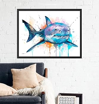 油絵 「サメ」 F4キャンパス 油絵 「サメ」 F4キャンパス