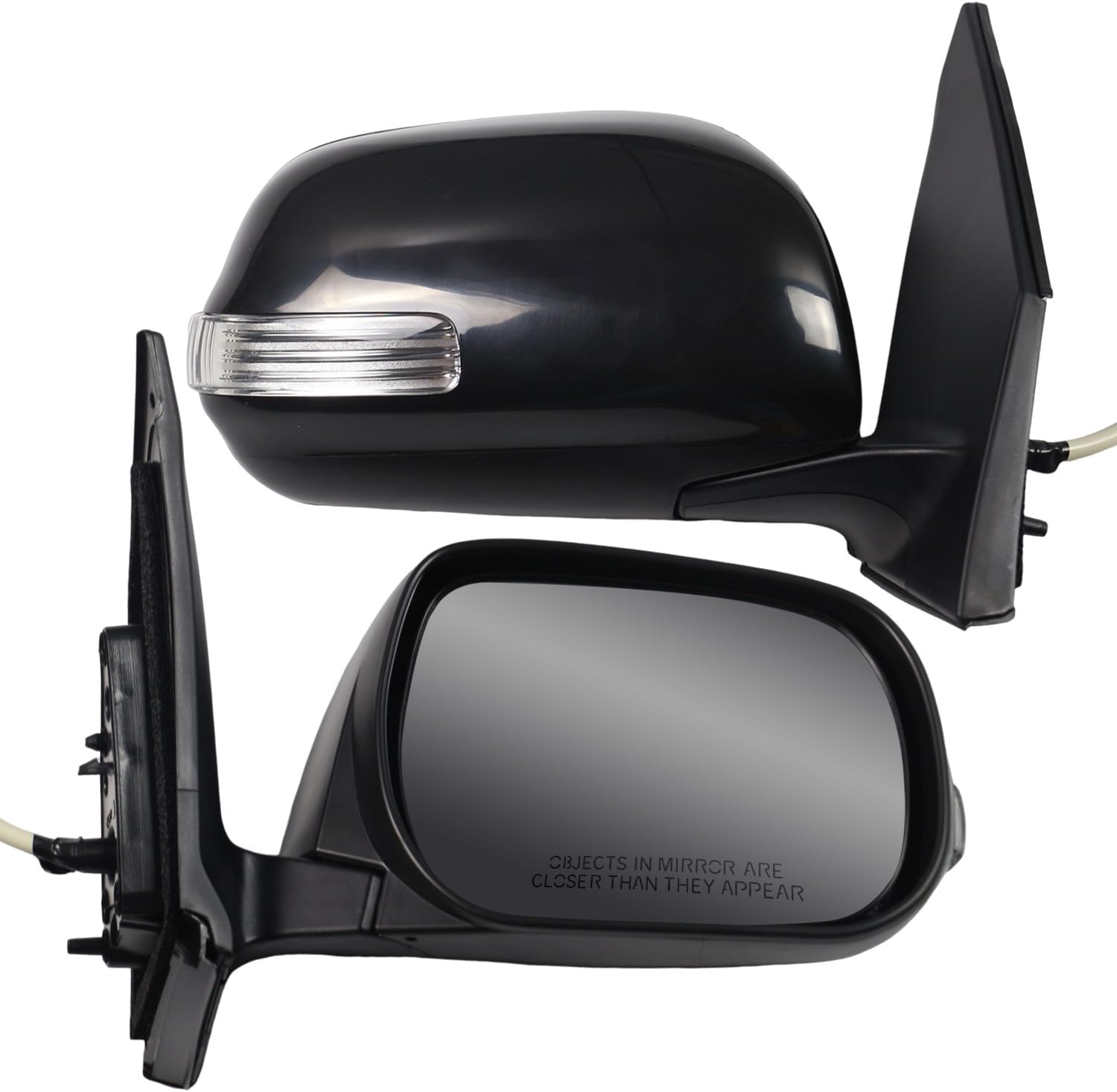 Side Mirror Right Passenger Side Car Door Mirrorfor TOYOTA RAV4 2009 2010 2011 2012,POWER | HEAT |Lamp | TO1321273 | BLACK(RH)- 7 Wires