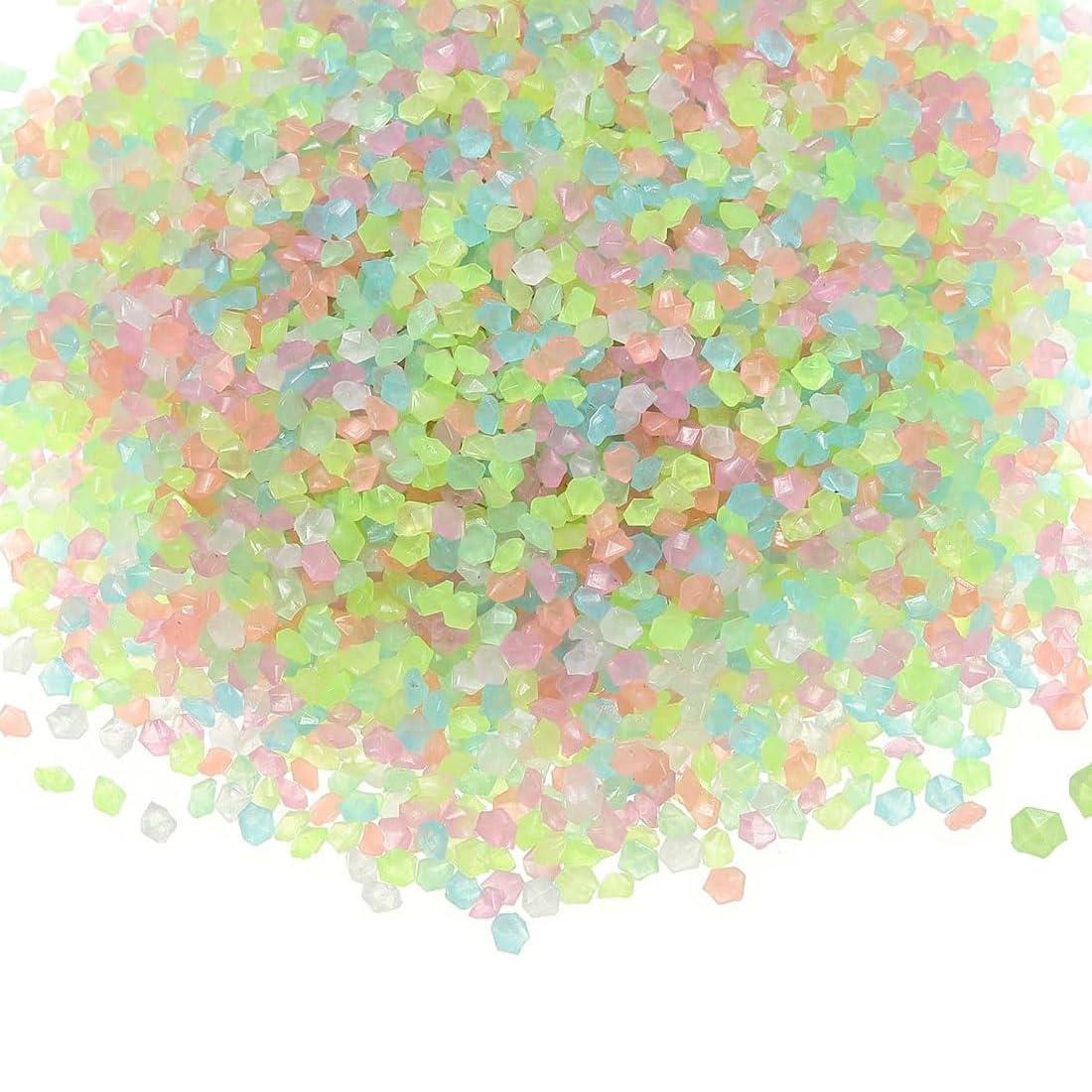 5000 Pezzi Riutilizzabili Piccoli Ciottoli Luminosi, Sabbia Colorata Fluorescente, Pietre Decorative per Giardino, Acquario, Cameretta, Balcone (Colorato)