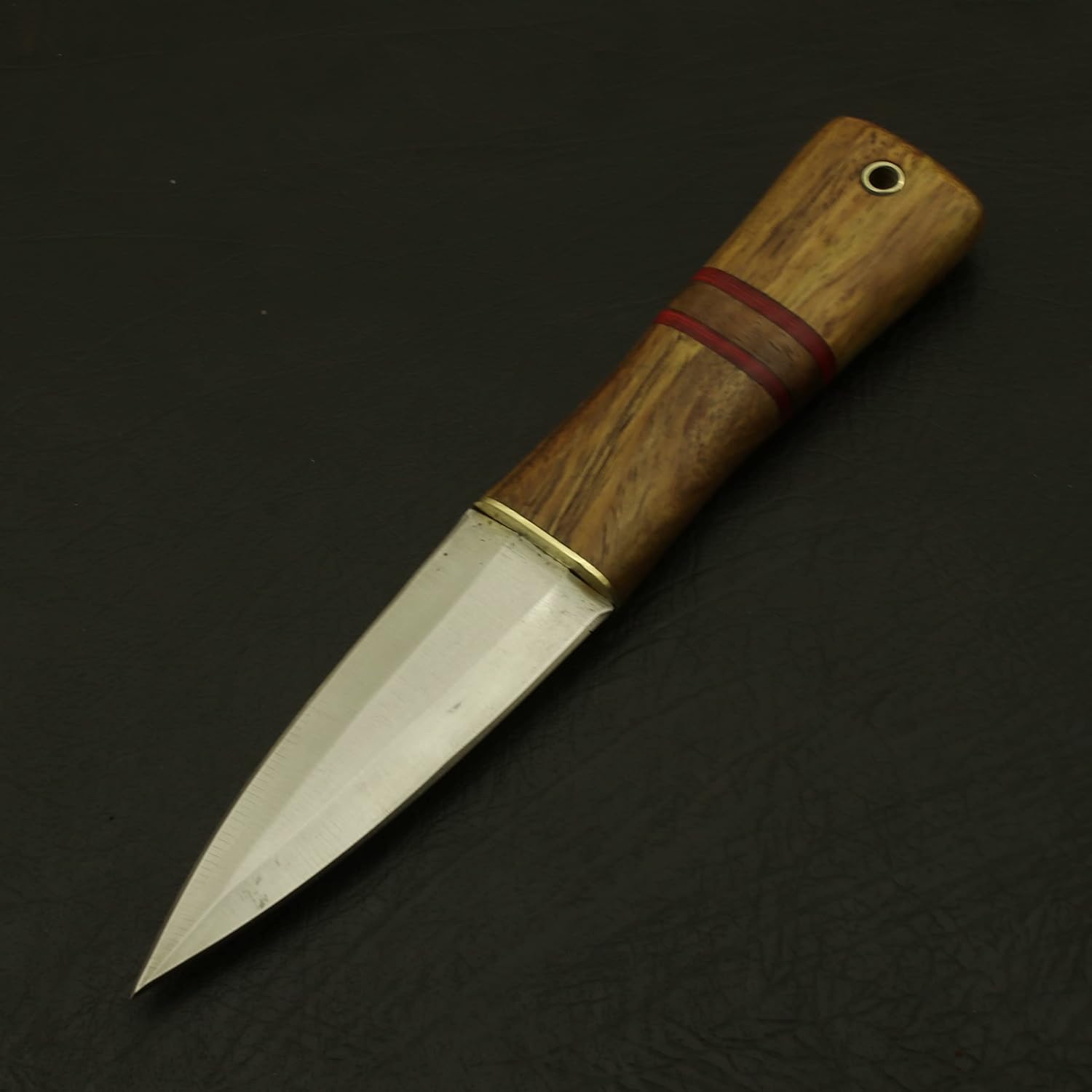 Double edged Custom Hand Forged D2 Steel Celtic Scottish Sgian Dubh Handle made of olive wood Perfect for outdoor camping hunting hiking Groomsmen gift, Gift for him